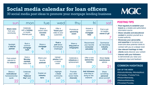 Social media calendar for LOs